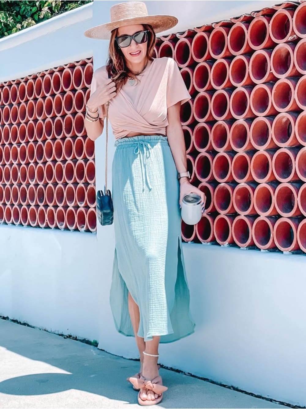 BB Dakota, gauze, Drawstring Midi Skirt